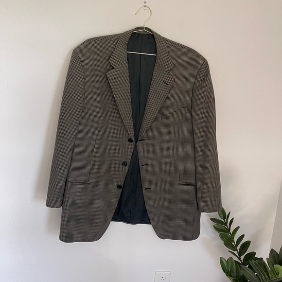 ERMENEGILDO ZEGNA Vintage Gingham Suit Jacket Sports Blazer Size 46R US - Picture 2 of 12